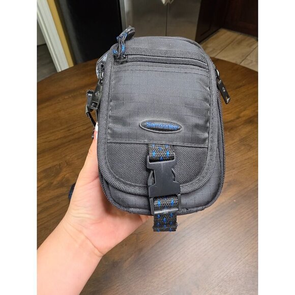 Samsonite Small Black Crossbody Travel Bag With Adjustable Strap Multiple Zipper - Picture 4 of 13